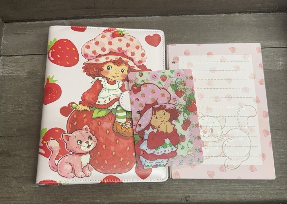 Strawberry Shortcake A5 Binder w/ matching paper & Acrylic Divider Bundle